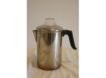 Revere Ware 1801  8 Cup Stove Top Coffee Pot Percolator Copper Clad