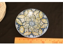 Vintage CALTAGIRONE CERAMIC PLATE SIGNED With Stand