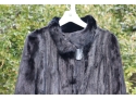 Full Length Male Skins Black Fur Coat Square Button Size Medium