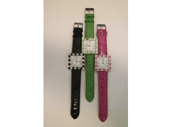 Set Of 3 Gruen Quarts Jeweled Wrist Watches