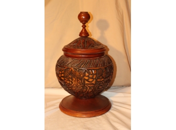 Vintage Carved Wood Covered Urn 18' Tall