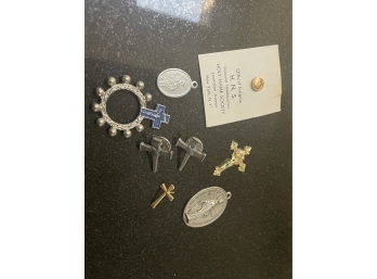 Christian Medals Finger Rosary Cross Pins