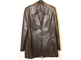 Elements Black Leather Coat Jacket