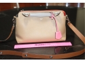 Fendi Leather Multi Color Hand Bag Shoulder Strap Pink Orange Tan Gray