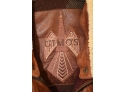 Gimo's Brown Leather Shearling Jacket Coat Size Made In Italy L/XL (gimos13)