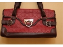 Red And Brown Leather Salvatore Ferragamo Purse Handbag