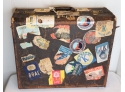 Antique Suitcase With Wooden Clothing Rack Travel Stickers From Ralph Lauren