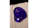 TIFFANY & CO. COBALT BLUE GLASS HEART PAPERWEIGHT IN BOX WITH LABEL ELSA PERETTI