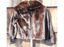 Vintage 1980'S Crop Mink Fur Coat Leather Trim