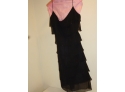 Betsy Johnson Black Shear Layered Ruffle Silk Dress Sz. 4