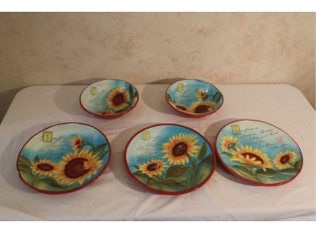 Susan Winget Sunflower Plates & Bowls
