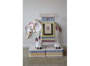 Vintage Ceramic Elephant Plant Stand