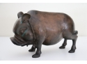 Vintage Bronze Pig Sculpture