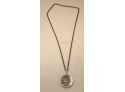 Vintage 1970's Libra Medallion Coin And Chain Necklace With Box