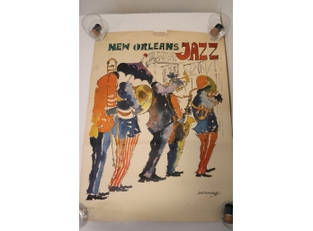 Vintage NEW ORLEANS JAZZ Poster Rare AG A. G. Clark 1977 (23x31')