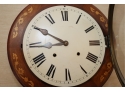 Antique Red Clock Inlaid Round Face Key Wound Pendulum