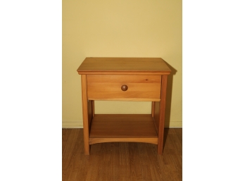 Vintage Pine Wood Night Stand Bedside Table