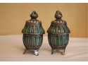 Pair Of Small Covered Jars