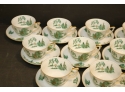 12 Vintage Narumi China MANCHU EMBOSSED Footed Cup & Saucer Set Occupied Japan