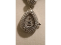 Victoria Wieck Rhinestone Encrusted Watch Necklace