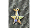Vintage Order Of The Eastern Star Sterling Charm 7 10k GF Pin