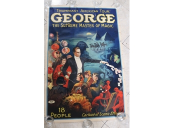 Vintage 1920's George The Supreme Master Of Magic Poster