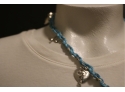 Blue Ribbon Charm Necklace
