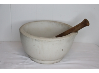 Large Antique Vintage Acid Free Apothecary Mortar And Pestle Pharmaceutical