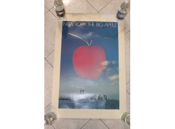 Vintage New York The Big Apple Tourism Poster World Trade Center