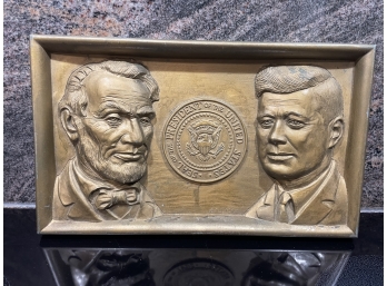Presidents Lincoln And Kennedy 1964 Angelo Inc Plaque Plastic 3D