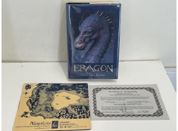 Autographed Copy Of Eragon Signed By Christopher Paolini W/ COA And Mouse Pad!