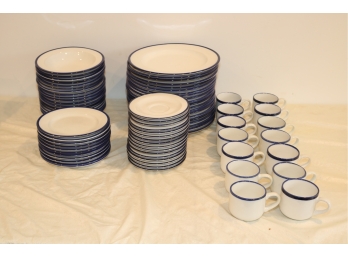 Vintage The Source Fortunoff Blue & White  Dishes Bowls Plate China Set 86 Pieces