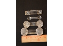 4 Assorted  Antique/ Vintage Crystal Glass Knife Rests