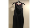TAHARI Long Black Silk Dress Red Lining!  Open Back HOT!!! Size 2