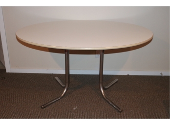 Vintage White Formica W/ Steel  Legs Table