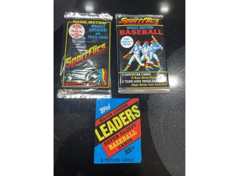 3 Vintage Sealed Packs Baseball Cards