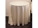 Glass Top Linen Draped Round Table