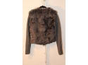 Massimo Dutti  Grey Combined Leather Sleeve& &  Fur Jacket