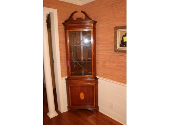 Vintage Wooden Corner Storage Display Cabinet