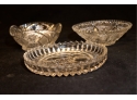 3 Vintage Pressed Glass Bowls
