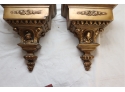 Pair Of Vintage Cast Plaster Ornate Wall Shelves