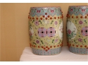 Vintage Pair Of Porcelain Chinese Garden Stools