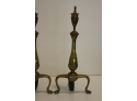 Vintage Brass & Cast Iron Fireplace Andirons