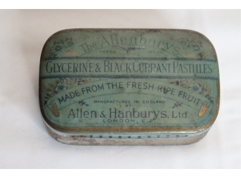 Vintage English Metal Candy Tin Allen & Hanburys Ltd. London The Allenburys'