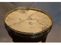 Vintage Pair Of Round Marble Top Side Tables