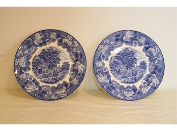Pair Of Enoch Woods English Scenery Plates