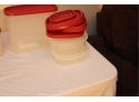 Plastic Red Top Storage Containers