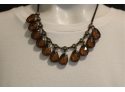 Amber / Rhinestone Necklace