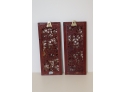 Pair Of Chinese Carved Wall Plaques Decor Art