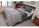 Full Size Bed Wooden Headboard Frame Mattress And Bedding